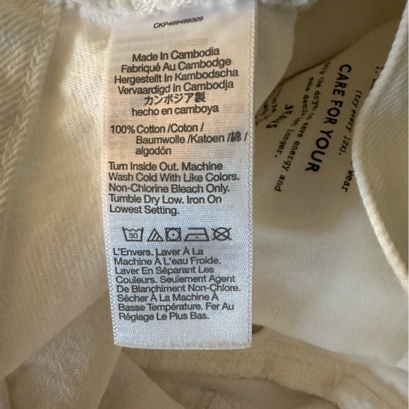 Madewell White Distressed Straight Leg Jeans size 28 T Baggy raw hem FLAW cotton - Picture 11 of 13